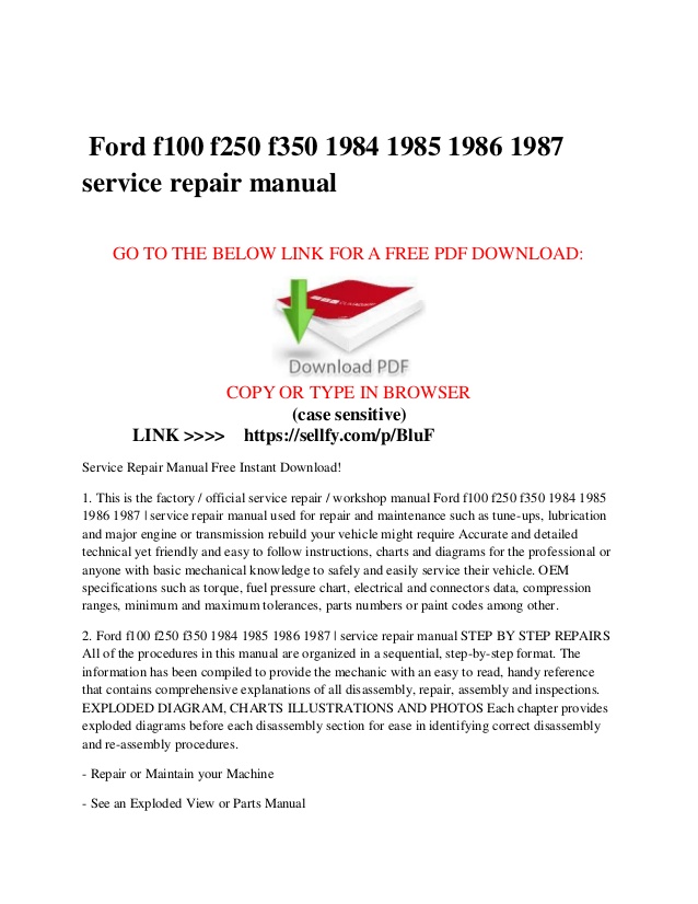 1995 ford f150 repair manual free download